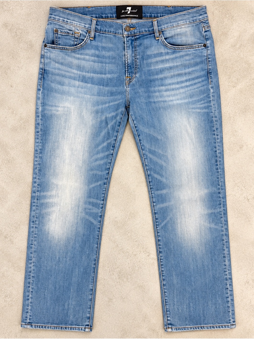 7 For All Mankind Luxe Performance Jeans Mens 38 Light Wash Stretch Denim
